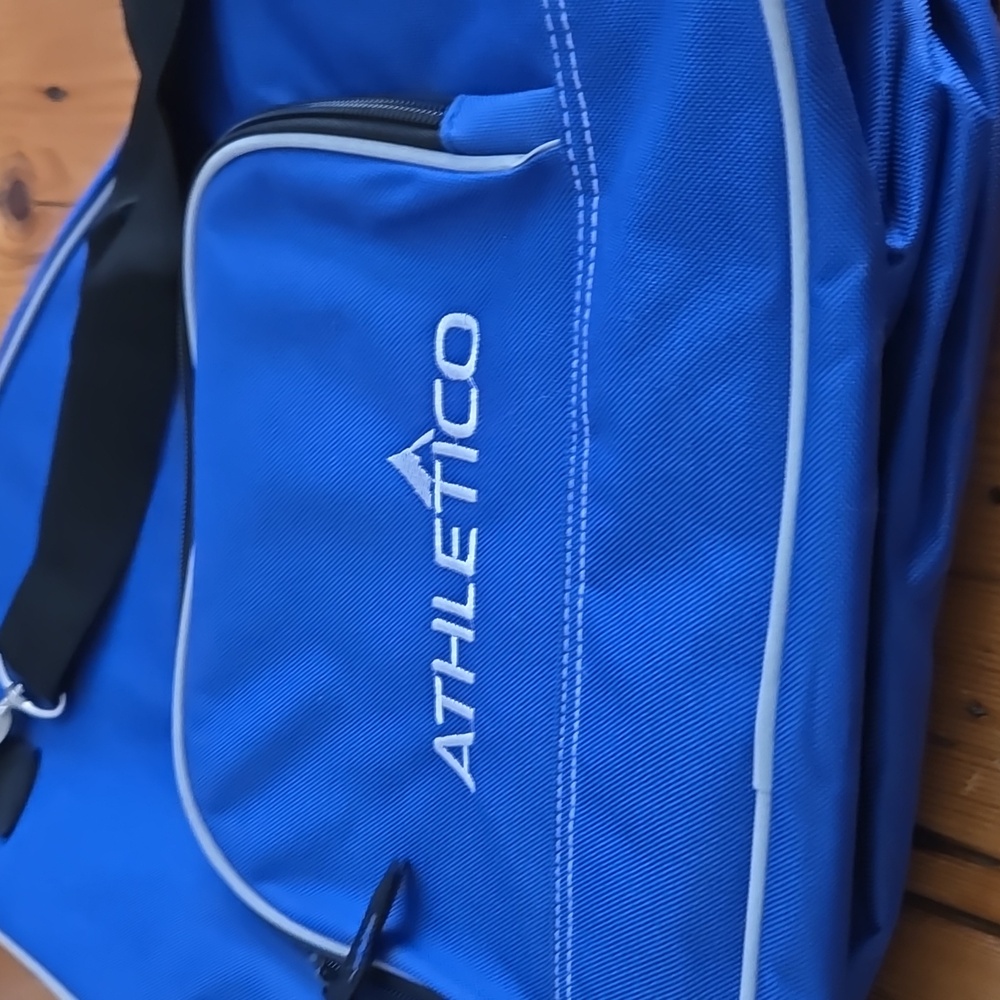 Blue athletico skates carrying Bag